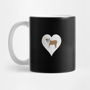 Bulldog Heart Jigsaw Pieces Design - Gift for Bulldog Lovers Mug